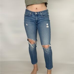 RAG & BONE Dre‎ Low Rise Slim Boyfriend Distressed Light Wash Size 27